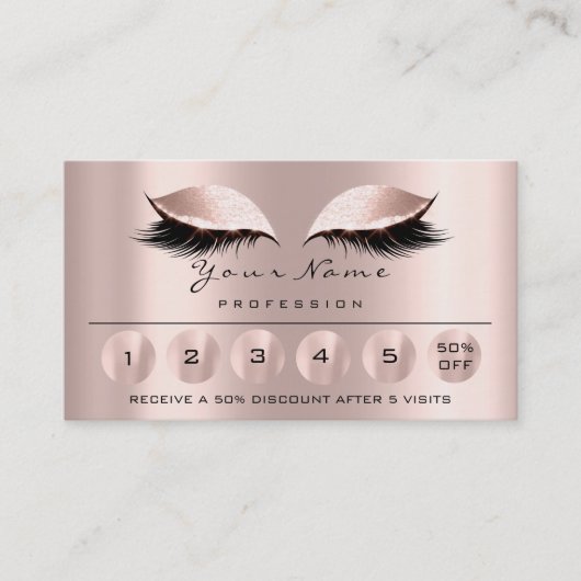 Loyalität 6 Makeup Esthetician Eyelash Rose Visitenkarte (Vorderseite)