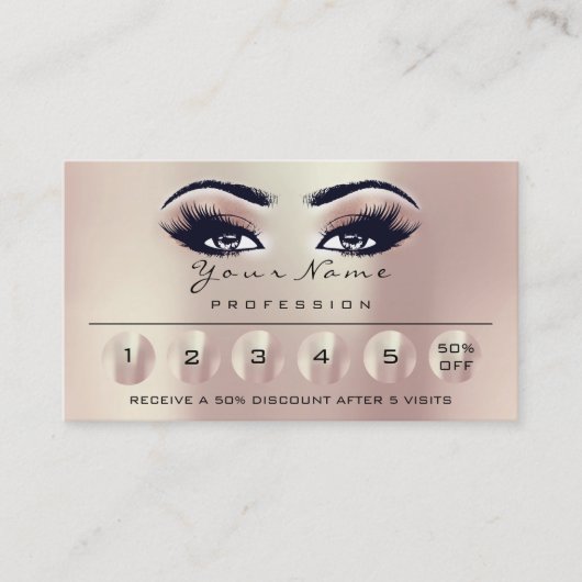 Loyalität 6 Makeup Eyebrow Eyes Lashes Rose Augen Visitenkarte (Vorderseite)