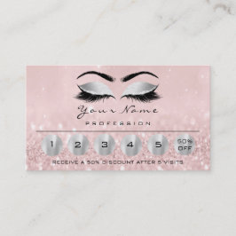 Loyalität 6 Makeup Eyebrow Eyes Lashes Rose Silber Visitenkarte