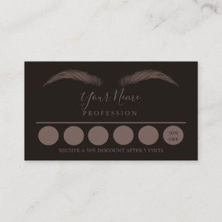 Loyalität 6 Makeup Eyebrow Eyes Lashes Visitenkarte