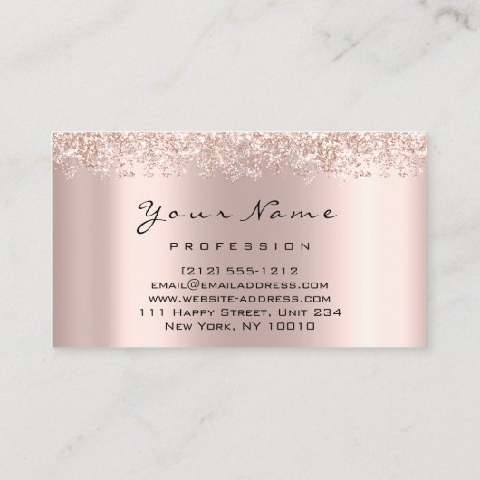 Loyalität 6 Makeup Friseur Eyelash Rose Glitzer Visitenkarte (Rückseite)