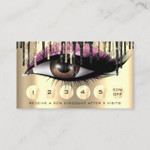 Loyalität 6 Makeup Makeup Eyelash Gold Pink Tropf Visitenkarte