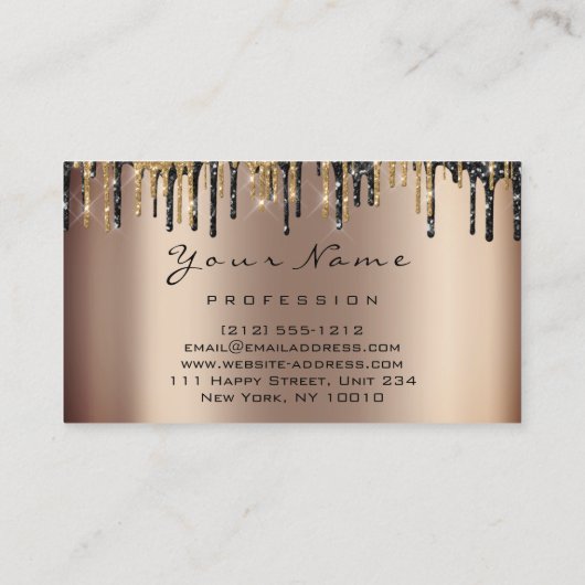 Loyalität 6 Makeup Makeup Eyelash Gold Skinny Trop Visitenkarte (Rückseite)