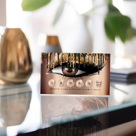 Loyalität 6 Makeup Makeup Eyelash Gold Skinny Trop Visitenkarte