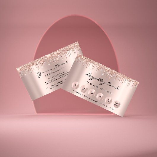 Loyalität 6 Makeutische Esthetikerin Eyelash Rose Visitenkarte