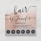 Loyalität 6 Punches Hair Lash Makeup Gold Rose Quadratische Visitenkarte (Rückseite)