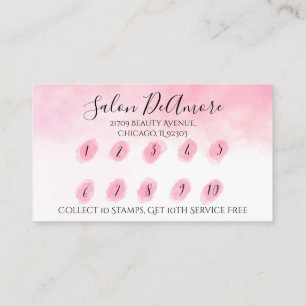 Loyalität/Briefmarke-Karte Girl mit Braid Pink Wa Visitenkarte