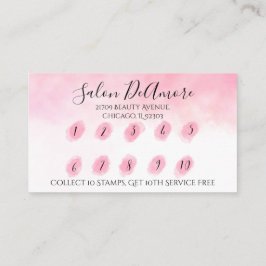 Loyalität/Briefmarke-Karte Girl mit Braid Pink Was Visitenkarte