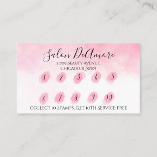 Loyalität/Briefmarke-Karte Girl mit Braid Pink Was Visitenkarte