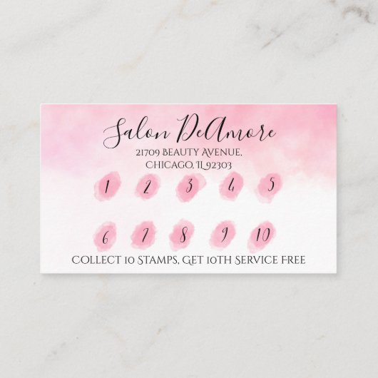 Loyalität/Briefmarke-Karte Girl mit Braid Pink Was Visitenkarte (Rückseite)