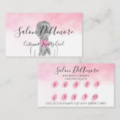 Loyalität/Briefmarke-Karte Girl mit Braid Pink Was Visitenkarte (Vorne/Hinten)