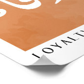 Loyalität in arabischer Kalligrafie Boho Style Wal Poster (Ecke)