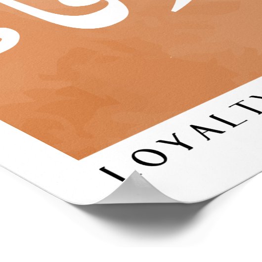 Loyalität in arabischer Kalligrafie Boho Style Wal Poster (Ecke)