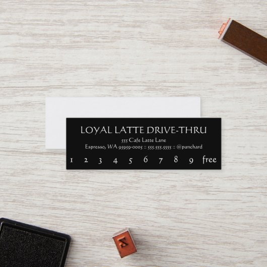 Loyalität MiniLatte Antrieb-Durch Treuekarte (Vorderseite/Rückseite Beispiel)