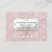 Loyalität perlt rosa Veloursleder-Make-upschmuck Visitenkarte (Vorderseite)