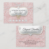Loyalität perlt rosa Veloursleder-Make-upschmuck Visitenkarte (Vorne/Hinten)