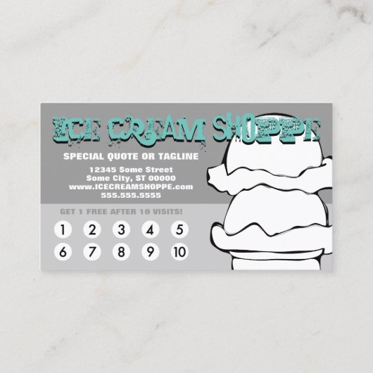 Loyalität von Eis Treuekarte (Rückseite)