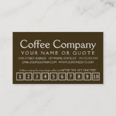 Loyalität von Kaffeebohnen Treuekarte (Rückseite)