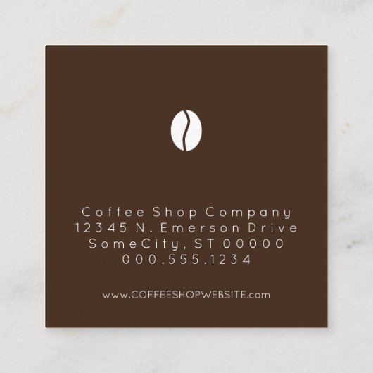 Loyalität von Kaffeebohnen Treuekarte (Rückseite)