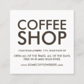 Loyalität von Kaffeebohnen Treuekarte (Rückseite)