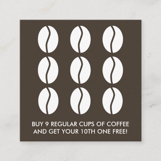 Loyalität von Kaffeebohnen Treuekarte (Vorderseite)