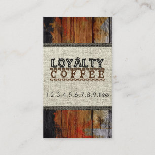Loyalitäts-Kaffee-Durchschlags-Leinwand-hölzerne Treuekarte