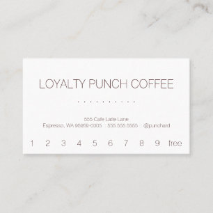 Loyalitäts-Kaffee-Lochkarte Treuekarte