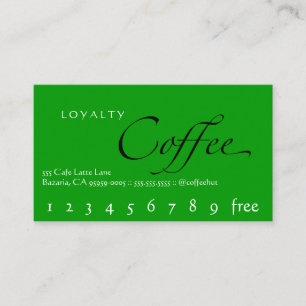Loyalitäts-Kaffee-Lochkarten-Grün Treuekarte