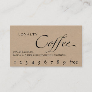 Loyalitäts-Kaffee-Lochkarten-Imitat Handwerk Treuekarte