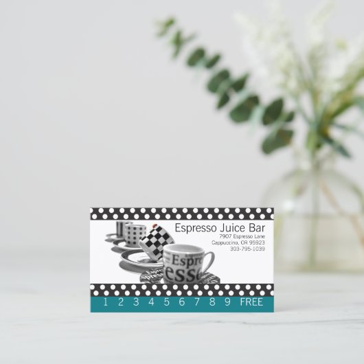 Loyalitäts-Kaffee-Verbundlochkarten Treuekarte (Stehend Vorderseite)