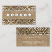 Loyalitäts-Lochkarte-Kaffee-Kamel-Schimmer-Damast Visitenkarte (Vorne/Hinten)