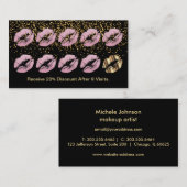 Loyalitäts-Lochkarte - rosa Glitzer-Lippen Treuekarte (Vorne/Hinten)