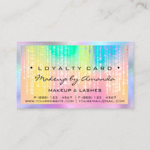 Loyalitätskarte 6 Punch Makeup Nägel Unicorn Reg Treuekarte