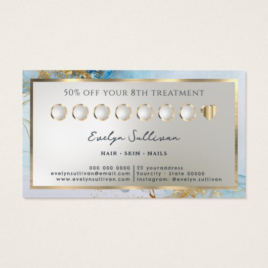 Loyalitätskarte für blaue Tinte (Rückseite)