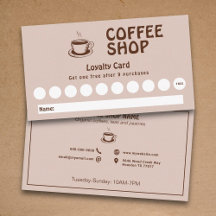 Loyalitätskarte für Cup & Coffee Shop