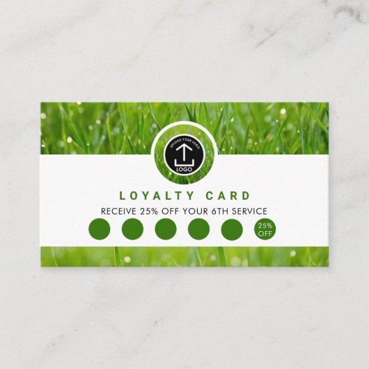 Loyalitätskarte für das Lawn Care Business-Logo Visitenkarte (Vorderseite)