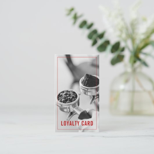 Loyalitätskarte für das Schwarz-weiße Foto Treuekarte (Stehend Vorderseite)