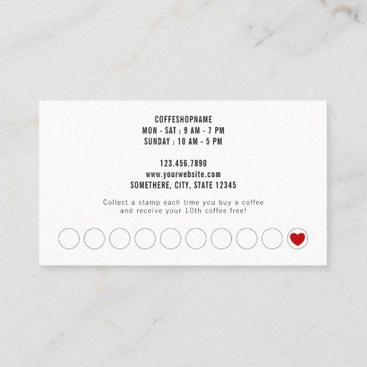 Loyalitätskarte für das Schwarz-weiße Foto Treuekarte (Rückseite)