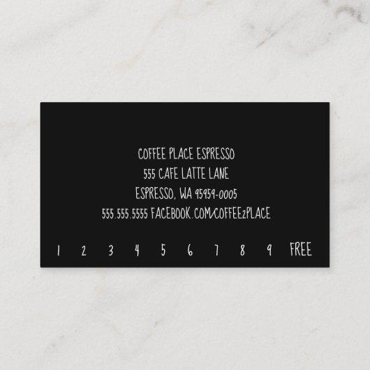 Loyalitätskarte für den Loyalitätscoffee-Punch Treuekarte (Rückseite)