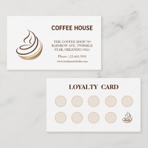 Loyalitätskarte für den Minimalistischen Kaffee Visitenkarte