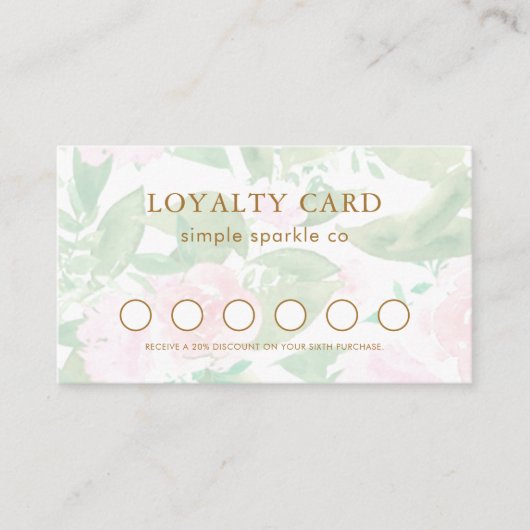 Loyalitätskarte für hübsch rosa Floral Treuekarte (Vorderseite)