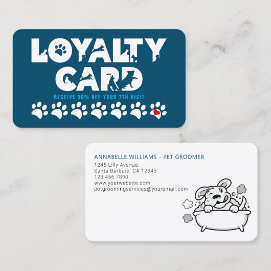 Loyalitätskarte für Lila Heimtiere Treuekarte (Vorne/Hinten)