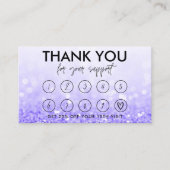 Loyalitätskarte für lila Makeup-Haarlogos Visitenkarte (Vorderseite)