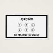 Loyalitätskarte für Schwarz und Weiß (Vorderseite)