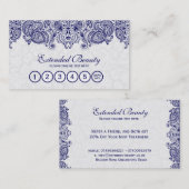 Loyalitätskarte für weiße Damaskus und blaue Blume Treuekarte (Vorne/Hinten)