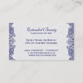 Loyalitätskarte für weiße Damaskus und blaue Blume Treuekarte (Rückseite)