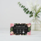 Loyalitätskarte | Girl Pink Floral Wrapping Treuekarte (Stehend Vorderseite)