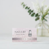 Loyalitätskarte glittery bokeh helle Nagellack Treuekarte (Stehend Vorderseite)