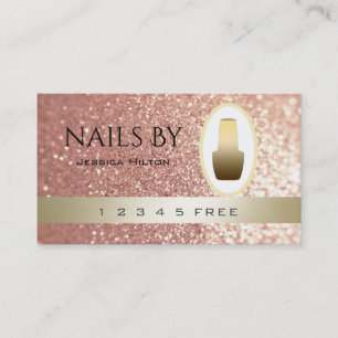 Loyalitätskarte glittery bokeh helle Nagellack Treuekarte