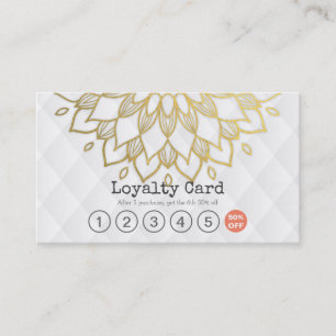 Loyalitätskarte Gold Blütenweißes Lederhaar Makeup Treuekarte
